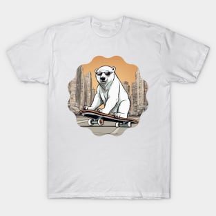 Urban Arctic Cruise: Ice Bear on Skate T-Shirt